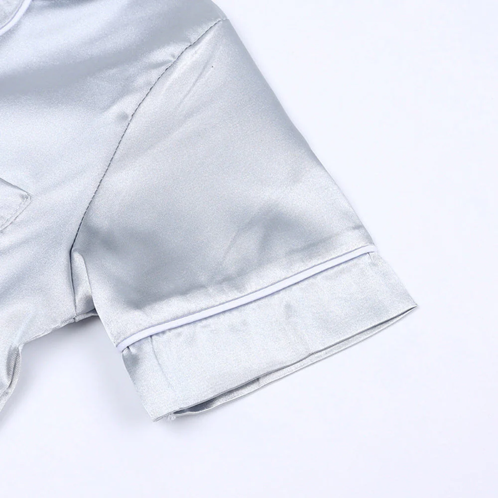 Kids Pajama Set Button Top Pants Sleepwear