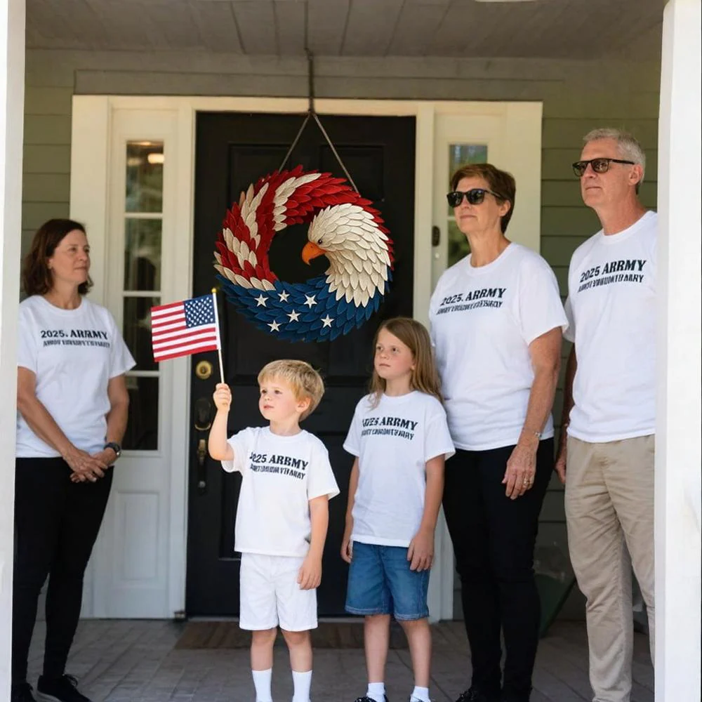 Wall Art Veterans Eagle Wreath Boxwood Display