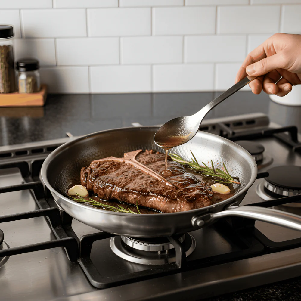 Frying Pan Titanium Cooking Skillet High Heat Use