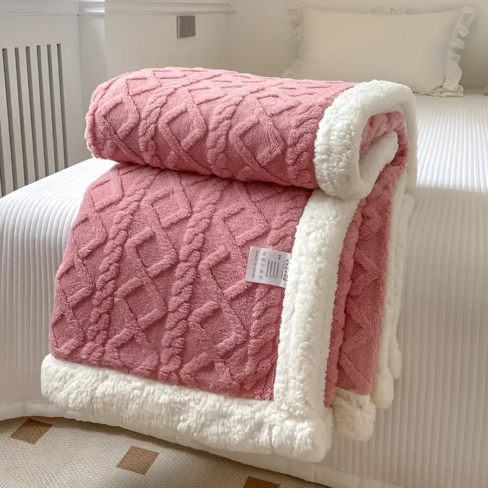 Blanket Throw Quilted Textured Layer Design