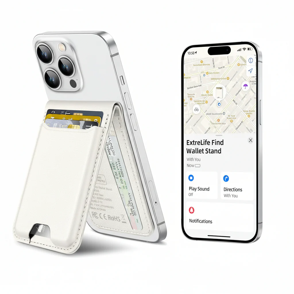 Phone Wallet Magnetic Stand Find My Tracking Card Holder