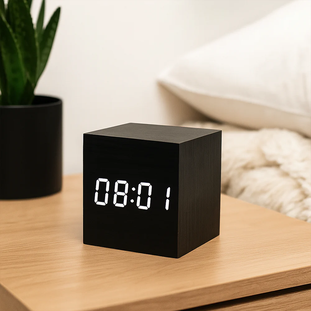 Alarm Clock LED Digital Cube Display