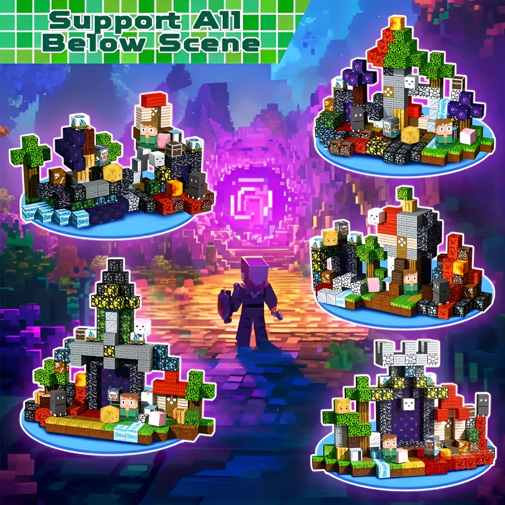 Magnetic Blocks Creative Building Cube Set Kids Play