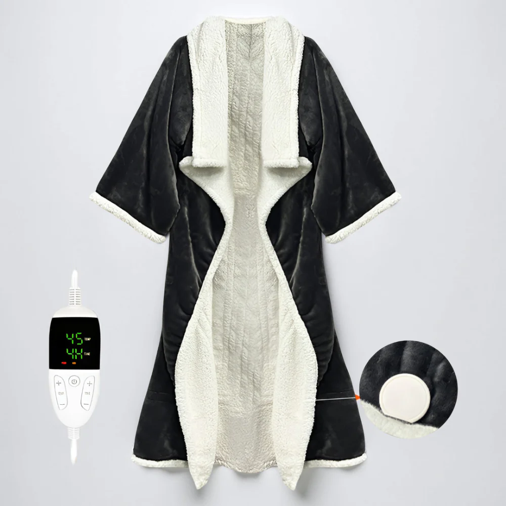 Electric Blanket Wearable Hooded Heated Throw Robe