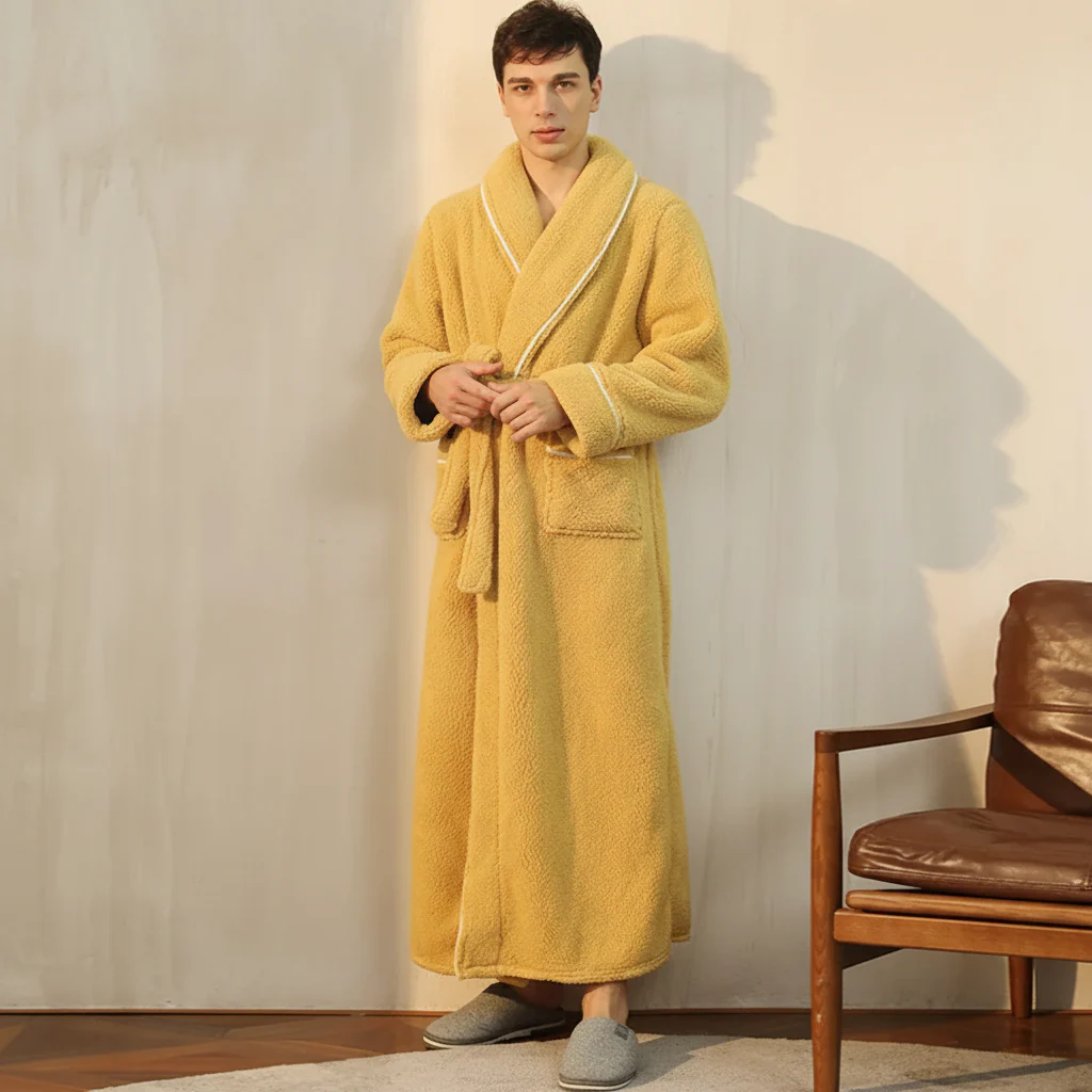 Bathrobe Winter Warm Long Sleeve Lounge Robe