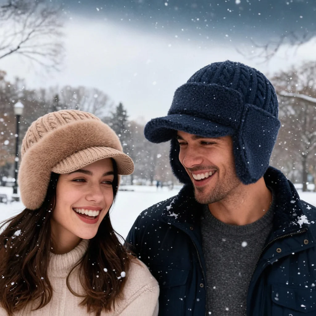 Winter Knit Hat Trapper Ear Flap Cap