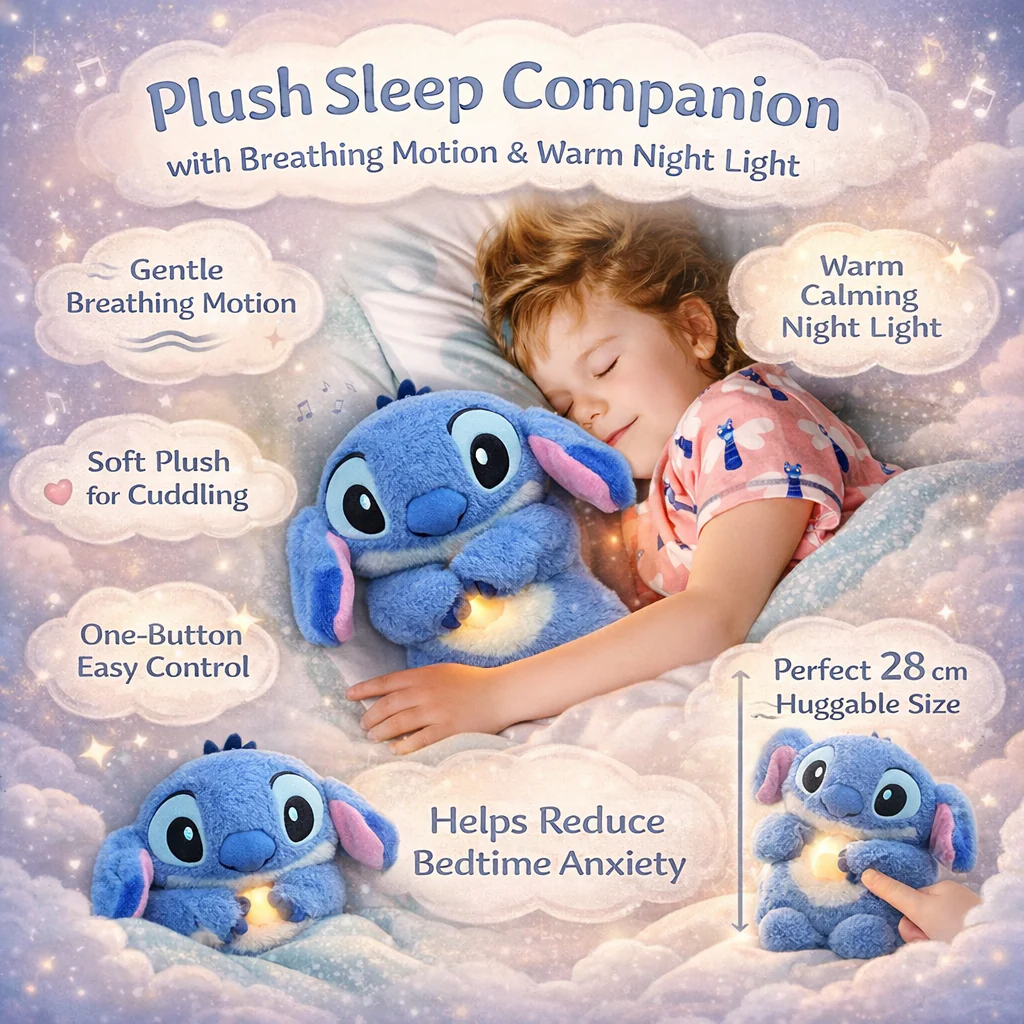 Kids Toy Plush Stuffed Animal Breathing Light Companion