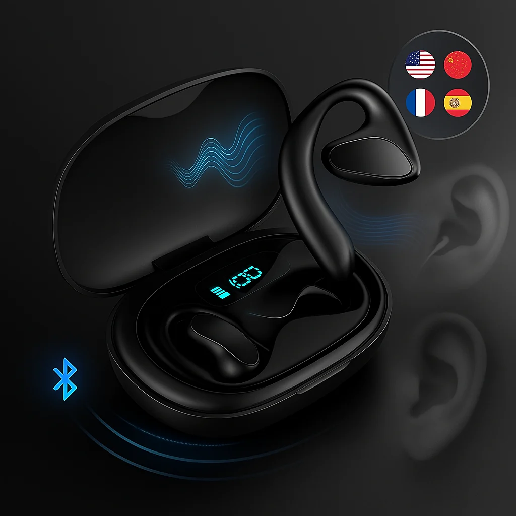Language Translator Earbuds Bluetooth Real Time Voice Device