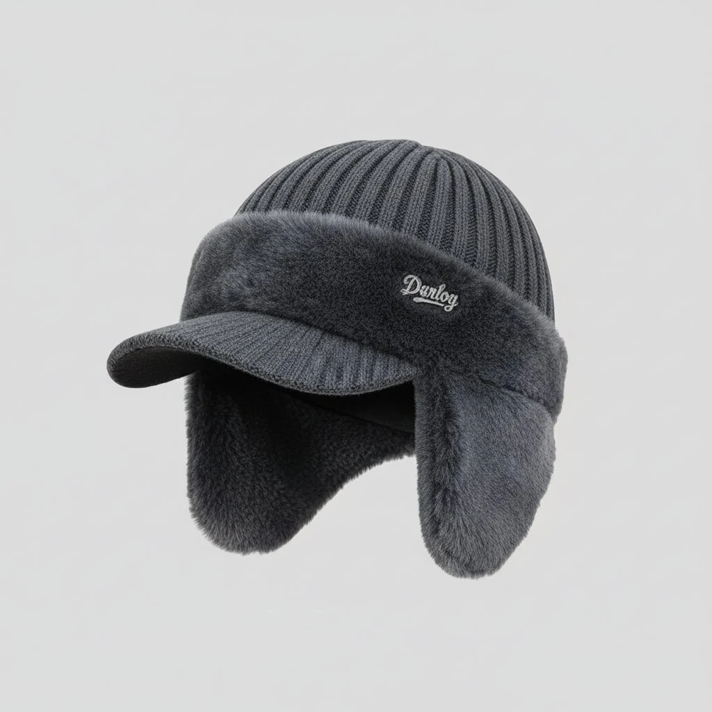 Winter Hat Trapper Ear Protection Windproof Fur Lined Cap