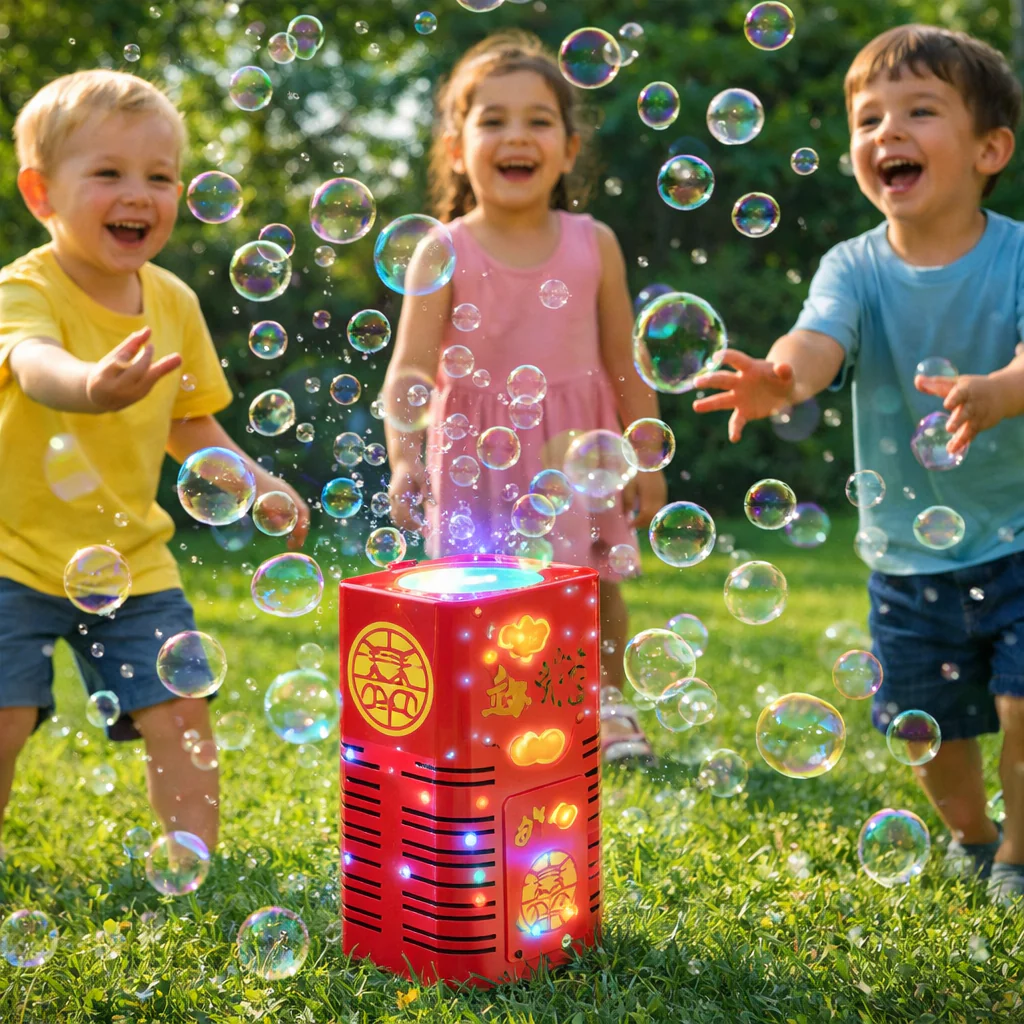 Bubble Machine LED Light Toy Kids Outdoor Party Fun
