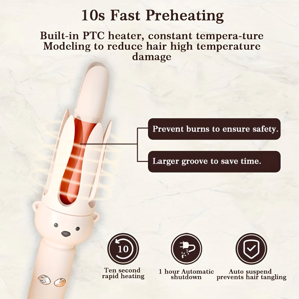 Hair Curler Automatic Rotating Ceramic Curling Iron Easy Styling