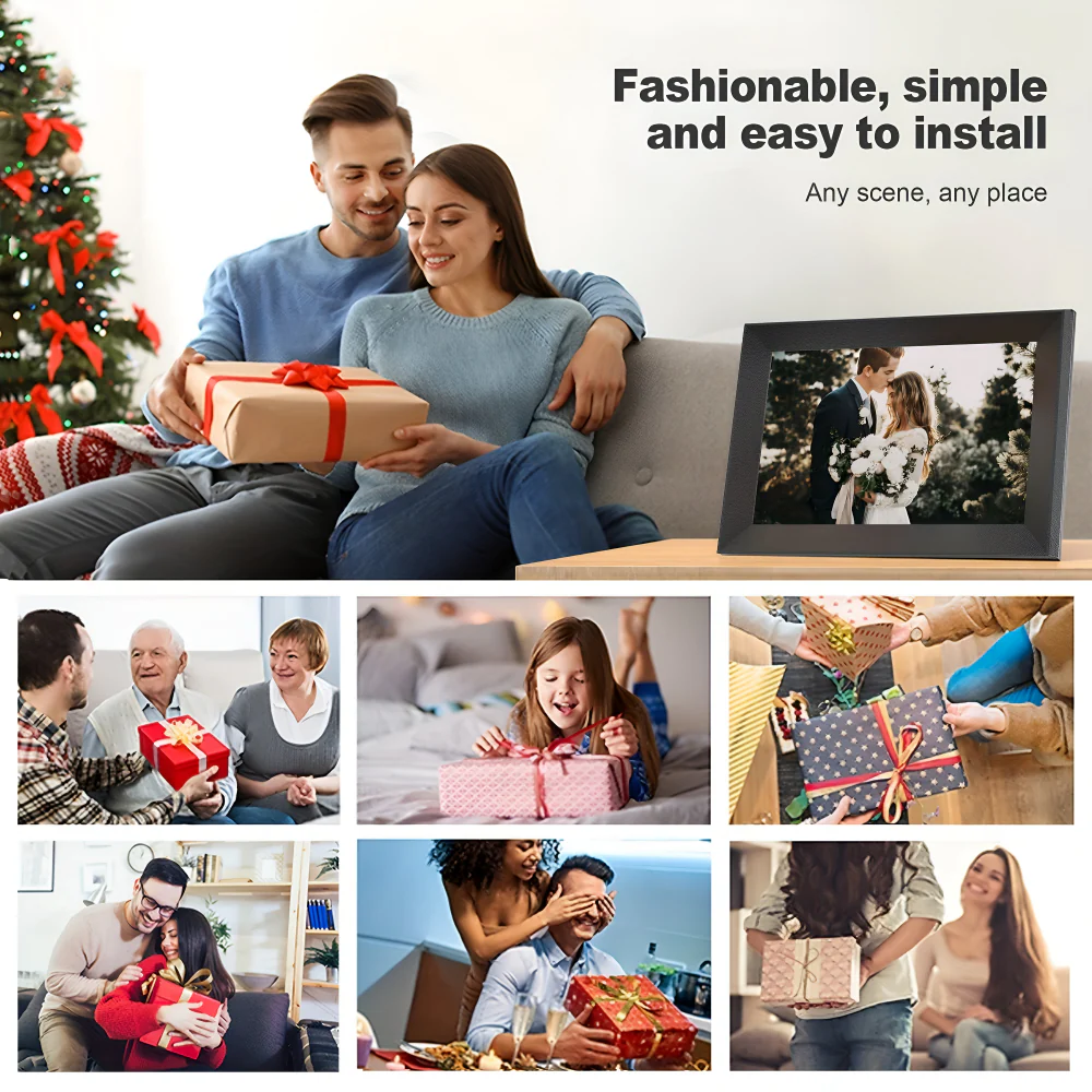 Digital Photo Frame WiFi Touchscreen HD Display Table Wall Mount