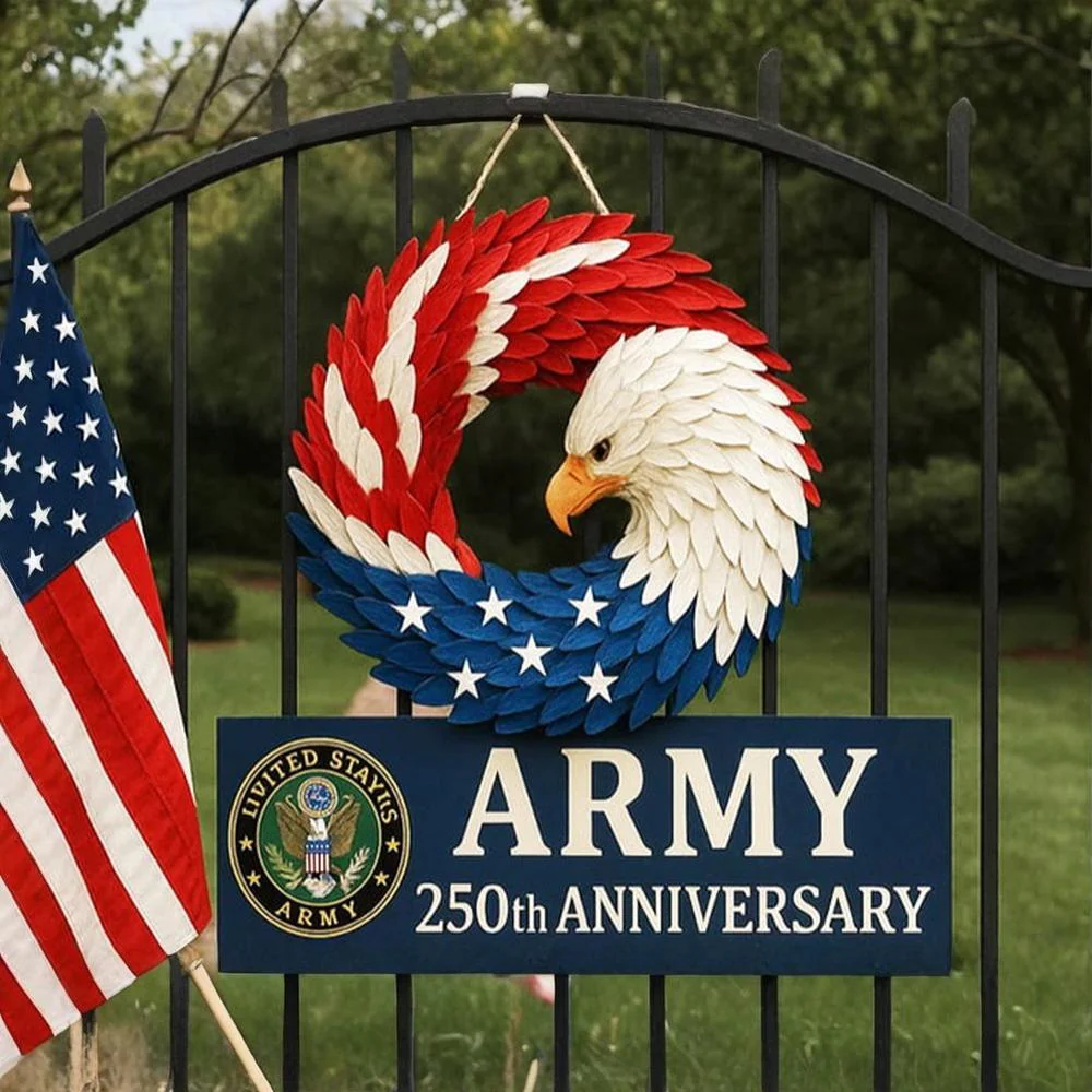 Wall Art Veterans Eagle Wreath Boxwood Display