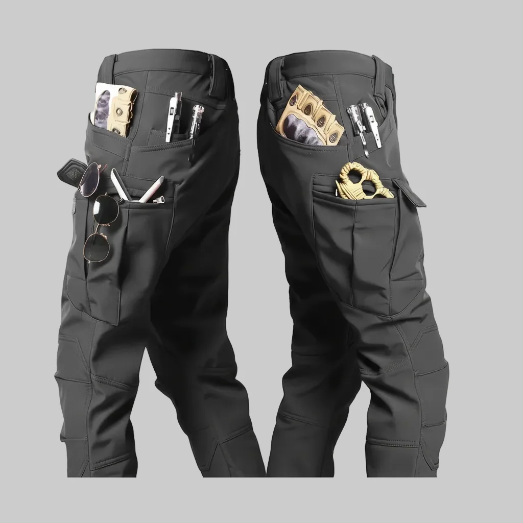 Tactical Pants Fleece Lined Cargo Pocket Casual Outdoor Pants