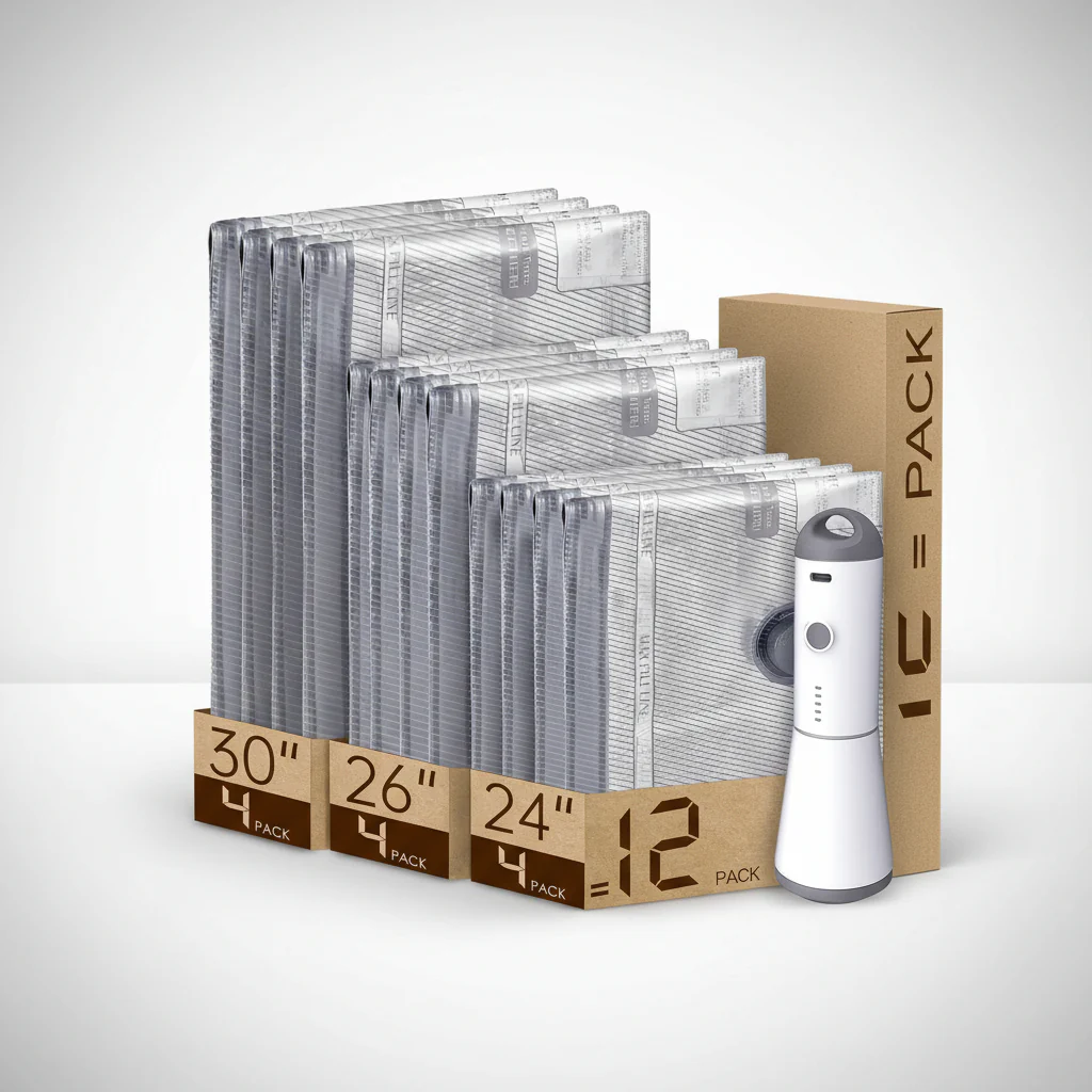 Vacuum Storage Bags Cordless Pump Travel Packing Set