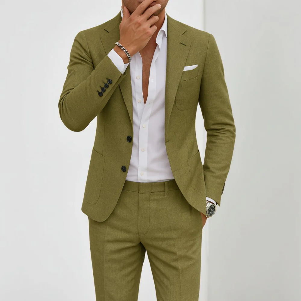 Men's Slim Fit Formal Suit Tailored Two Piece Occasion Set