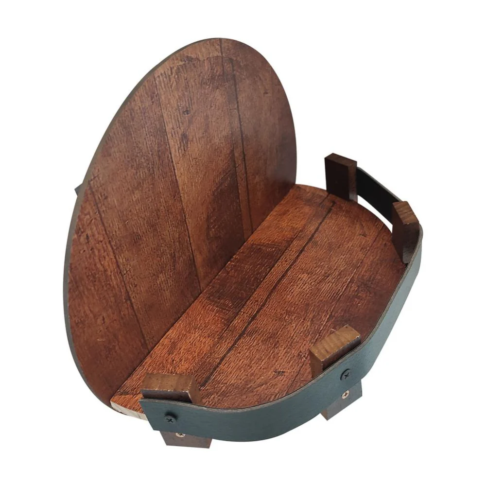 Wall Shelf Barrel Timber Round Display Mount Unit