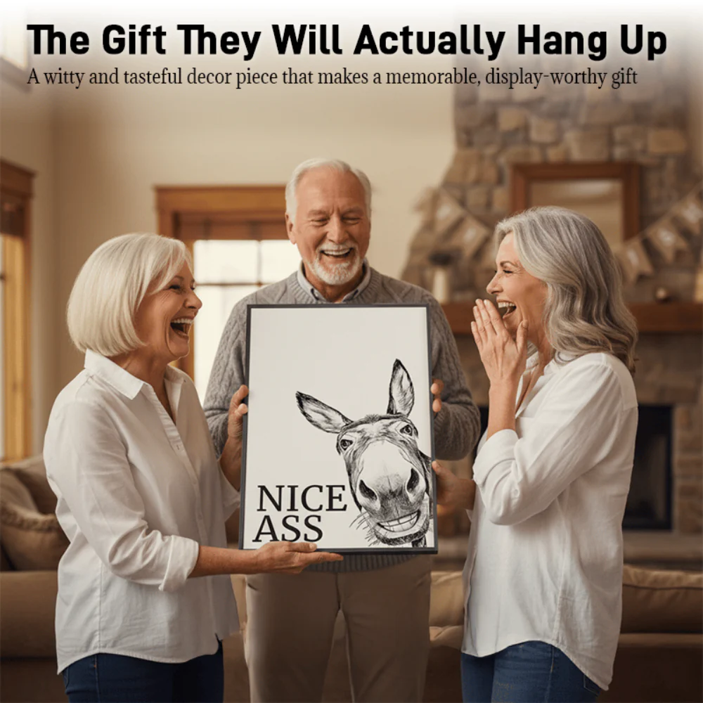 Wall Art Funny Bathroom Canvas Rustic Farmhouse Humor Print