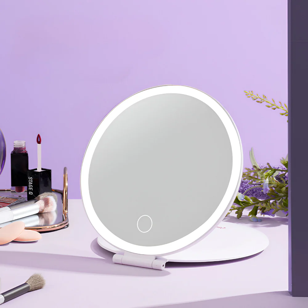 Makeup Mirror Lighted Travel Folding Vanity Compact