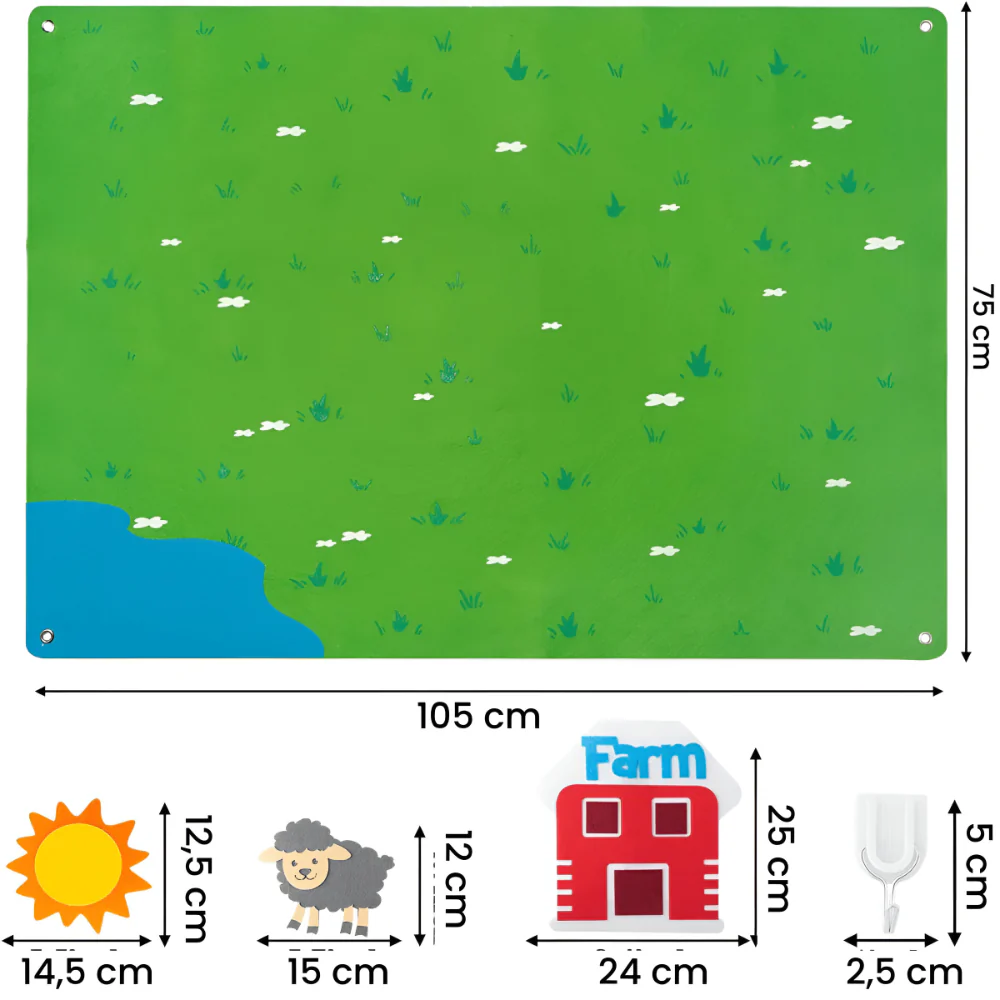 Wall Art Felt Board Interactive Kids Learning Display