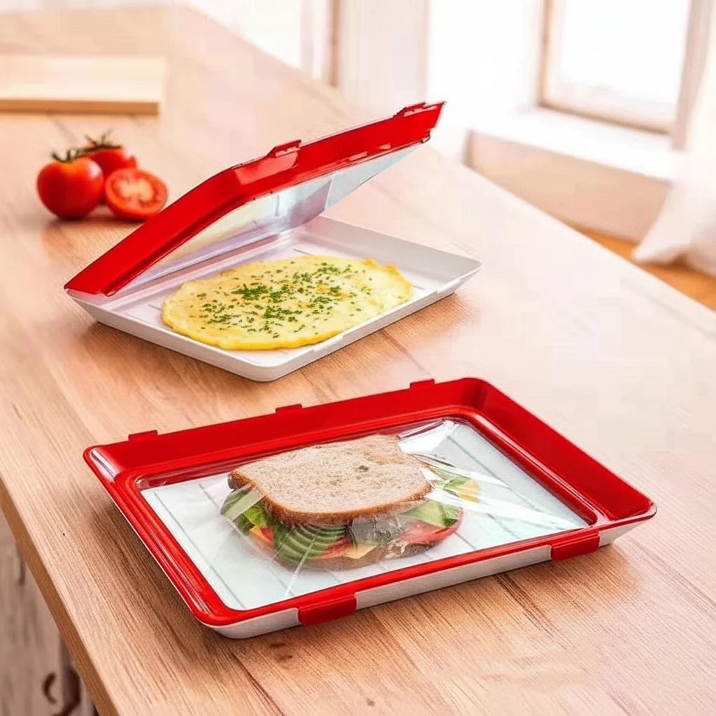 Food Storage Tray Reusable Elastic Seal Kitchen Freshness Container