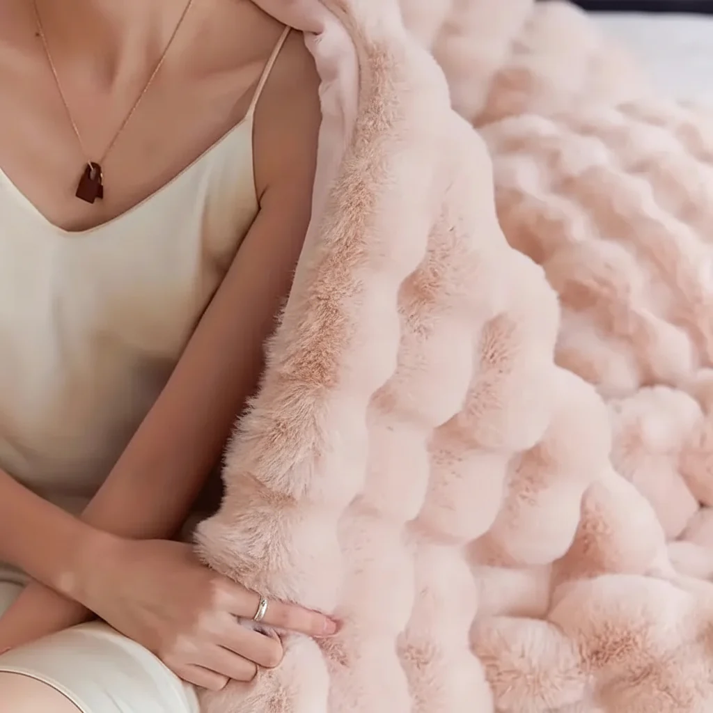 Throw Blanket Faux Fur Plush Soft Cozy Sofa Bed Cover