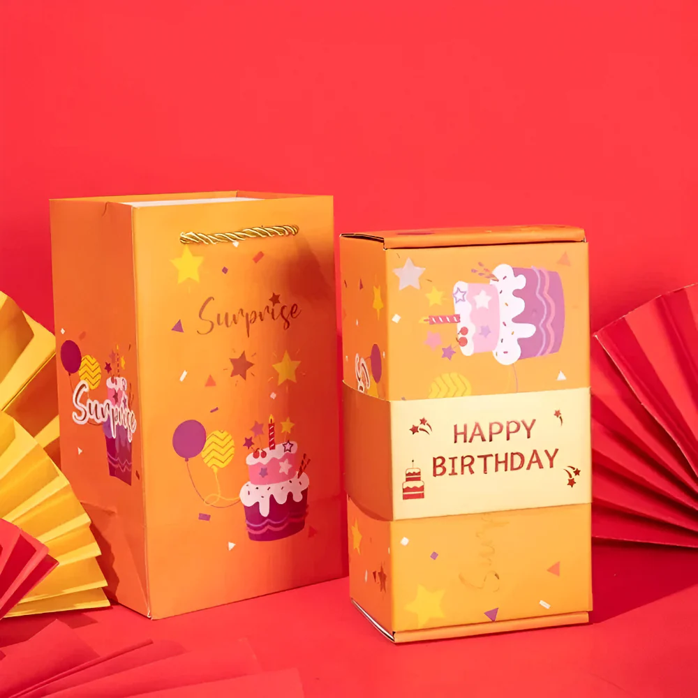 Celebration Gift Box Pop Up Surprise Card Set Message Holder