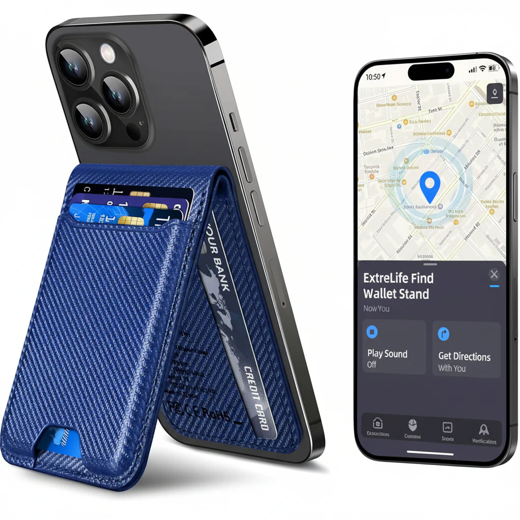 Phone Wallet Magnetic Stand Find My Tracking Card Holder
