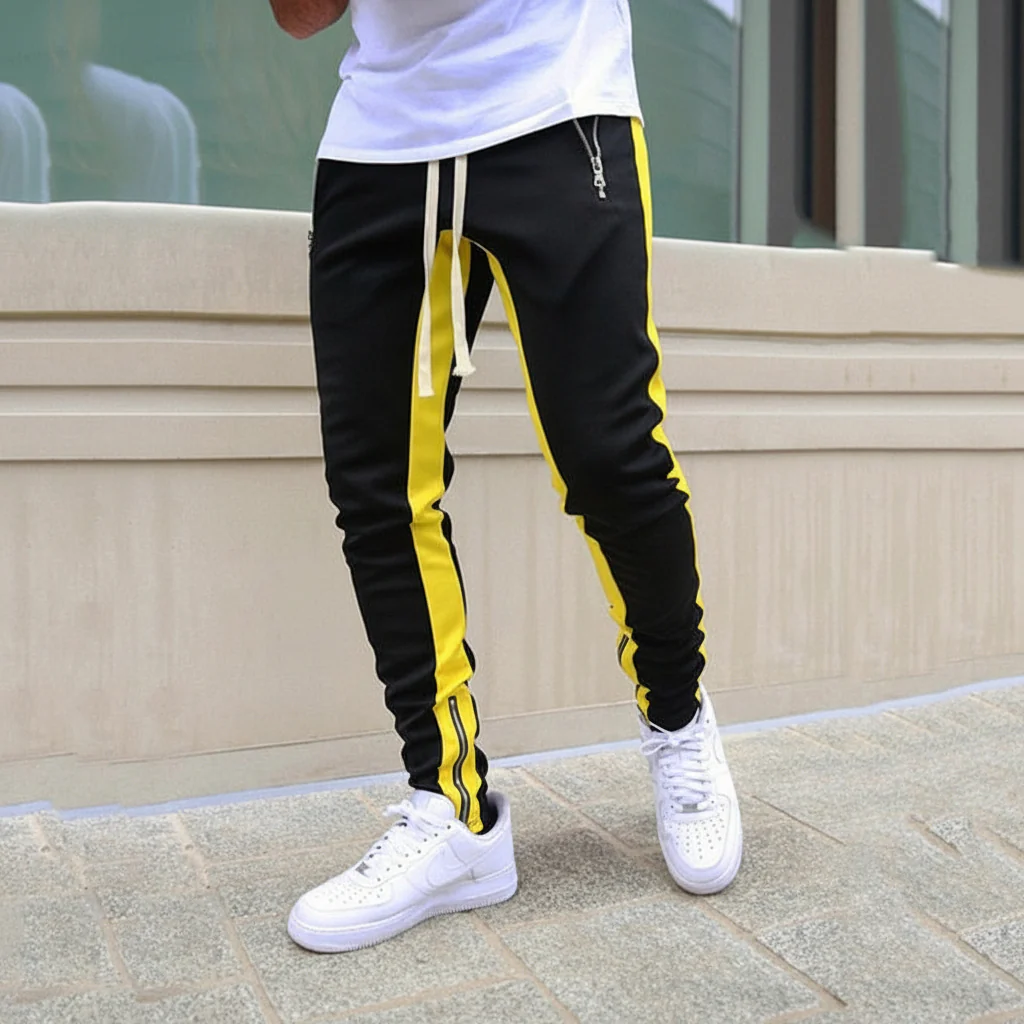 Joggers Men Slim Fit Side Stripe Athletic Sweatpants