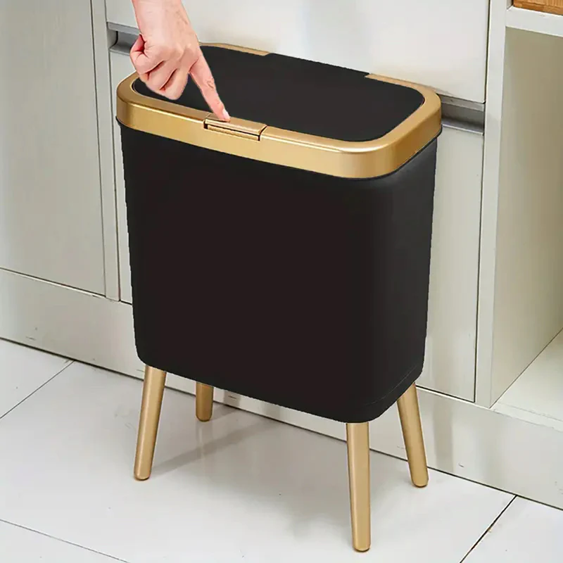 15L Modern Odour-Sealing Trash Can with Elevated Legs | Stylish Waste Bin for Kitchen, Living & Bathroom