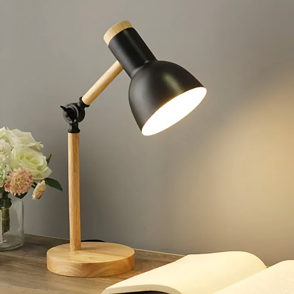 Desk Lamp Wood Adjustable Nordic Table Light