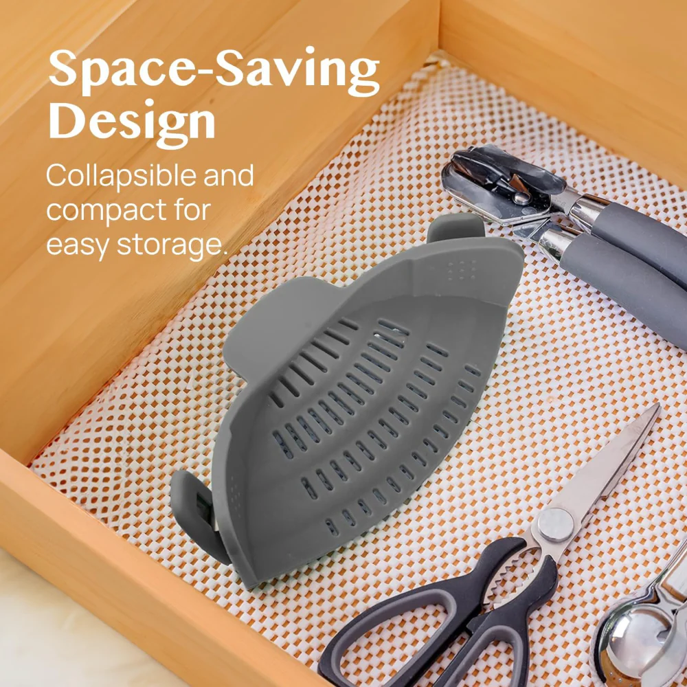 Kitchen Strainer Clip Style Pot Pasta Colander Silicone