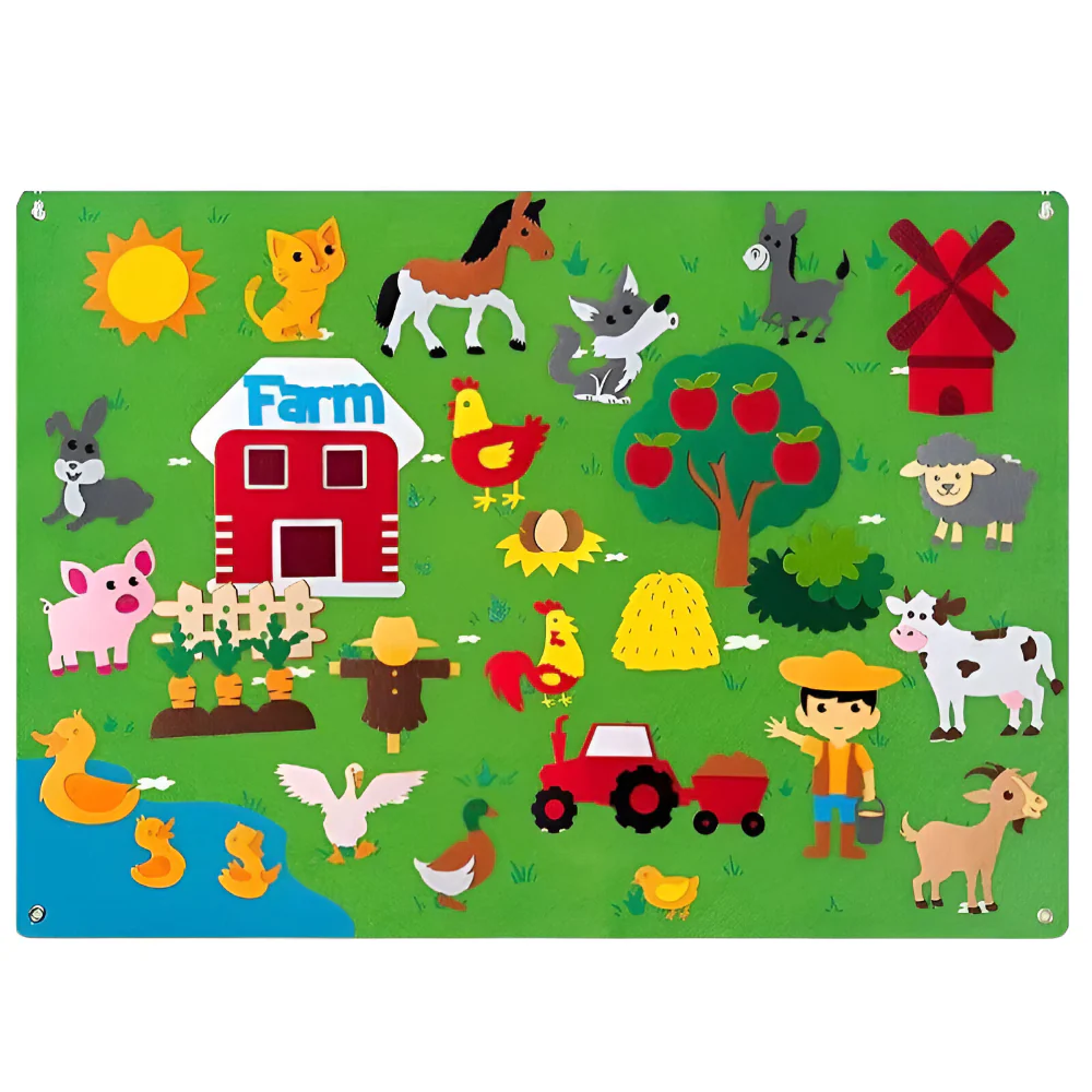 Wall Art Felt Board Interactive Kids Learning Display