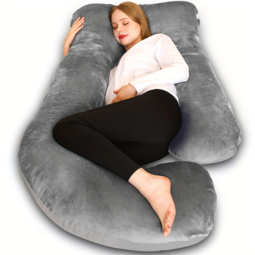Full Body Pregnancy Pillow | U-Shaped Maternity Pillow with Washable Cover