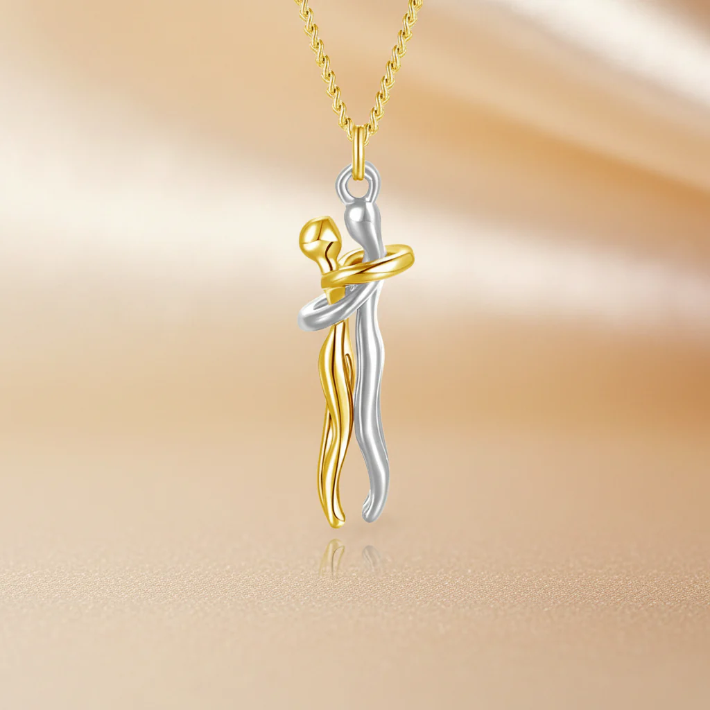 Necklace Couple Pendant Gold Silver Stainless Steel Love Jewelry