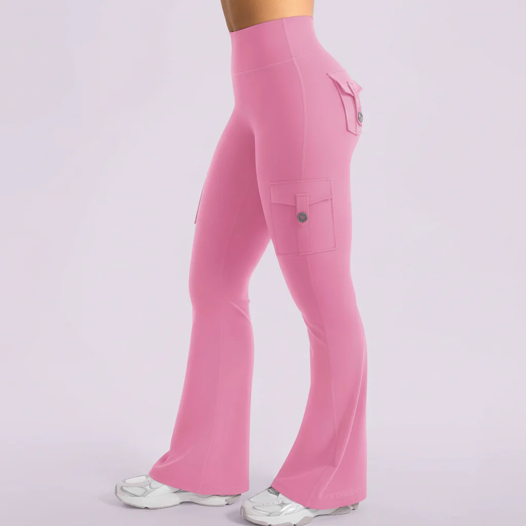 Cargo Pants High Waist Flare Pocket Wide Leg Womens Trousers