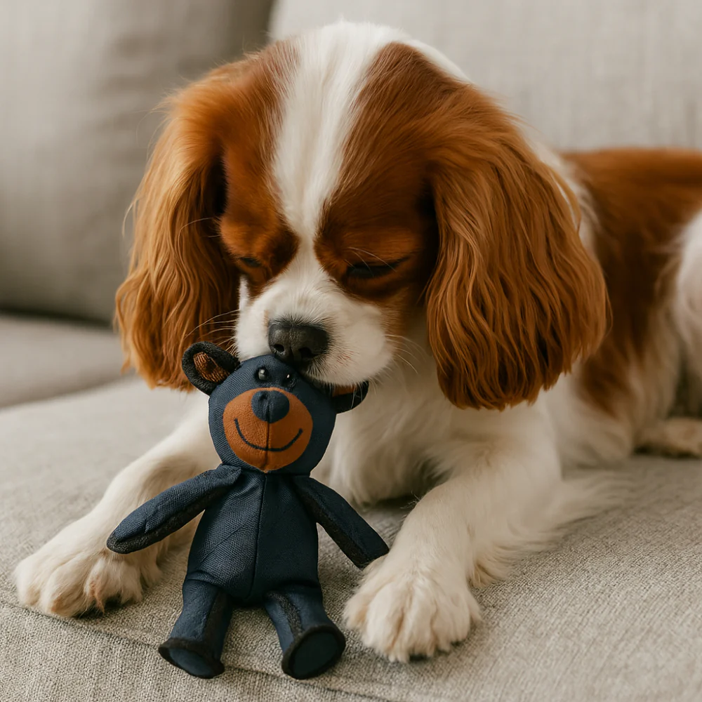 Dog Chew Toy Durable Plush Bear Shape Play Accessory