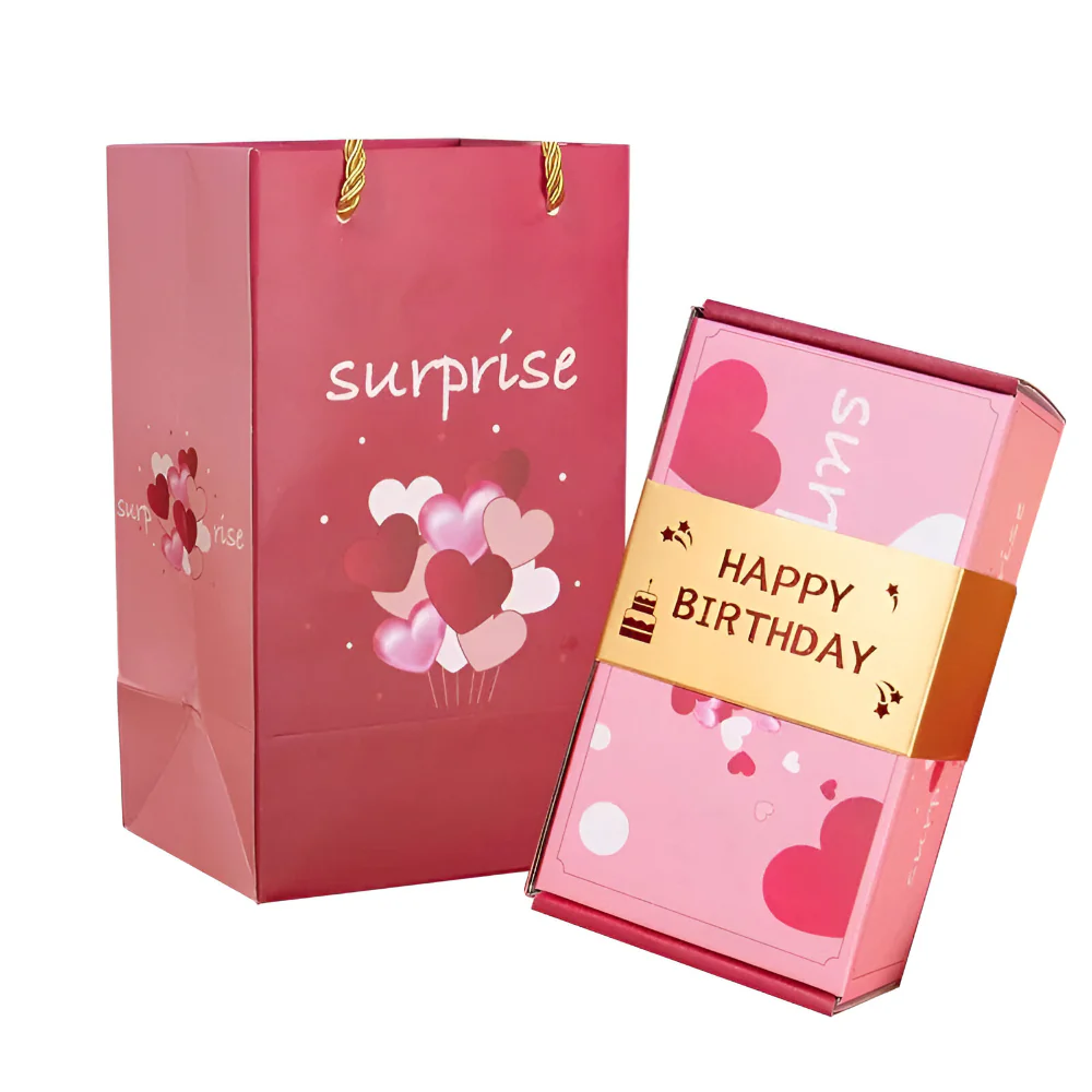 Celebration Gift Box Pop Up Surprise Card Set Message Holder