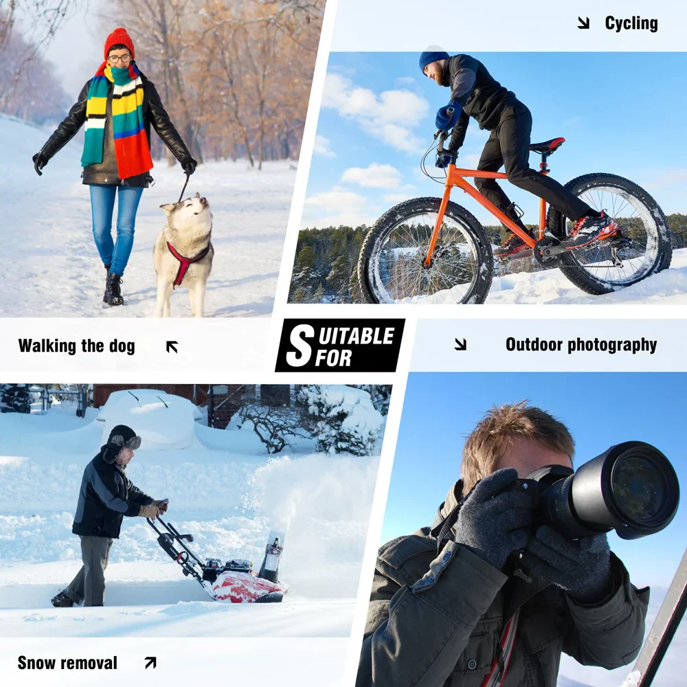 Heated Gloves Battery Powered Waterproof Touchscreen Winter Gloves