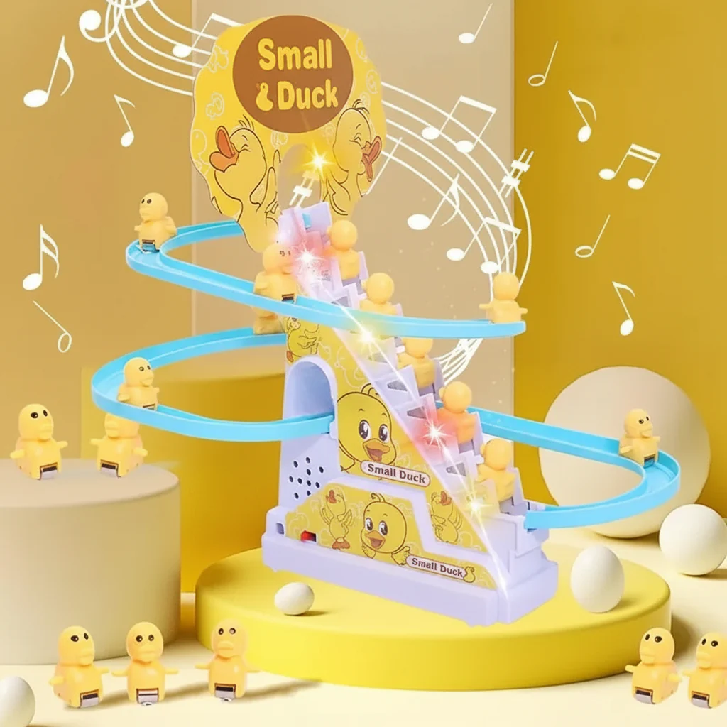 Kids Toy Duck Slide Interactive Music Light Playset