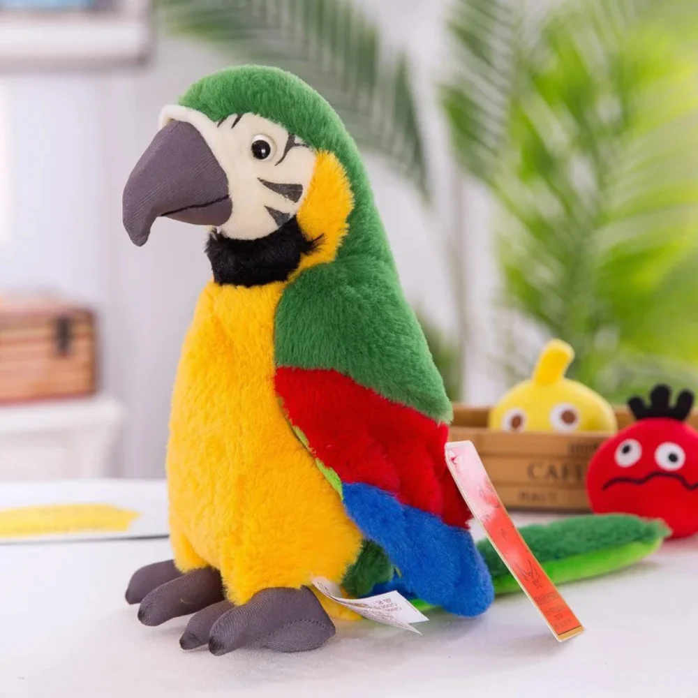 Toy Parrot Talking Plush Interactive Kids Learning Voice Repeat