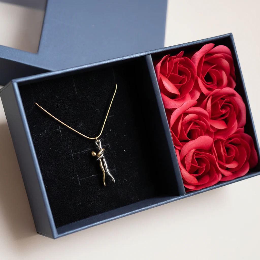 Necklace Couple Pendant Gold Silver Stainless Steel Love Jewelry