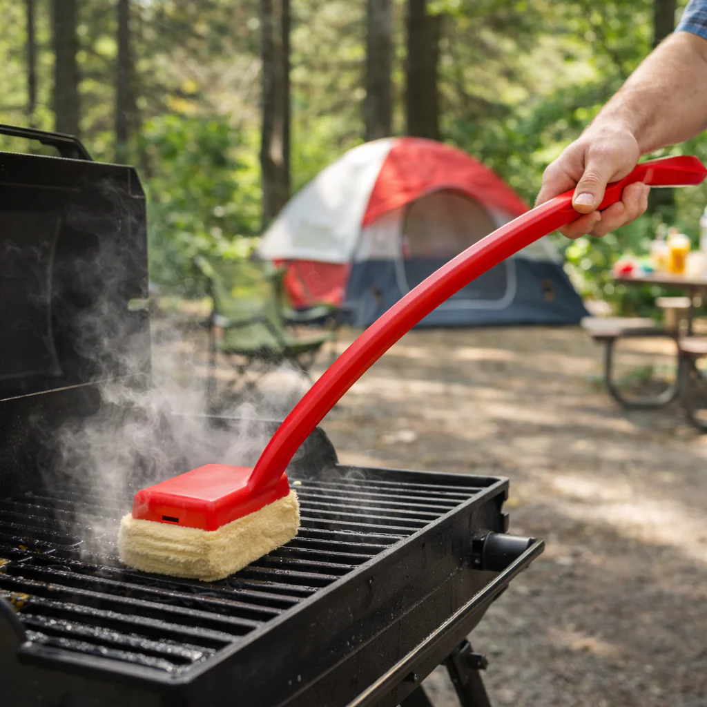 Grill Cleaning Brush Steam Scrubber Bristle Free Long Handle