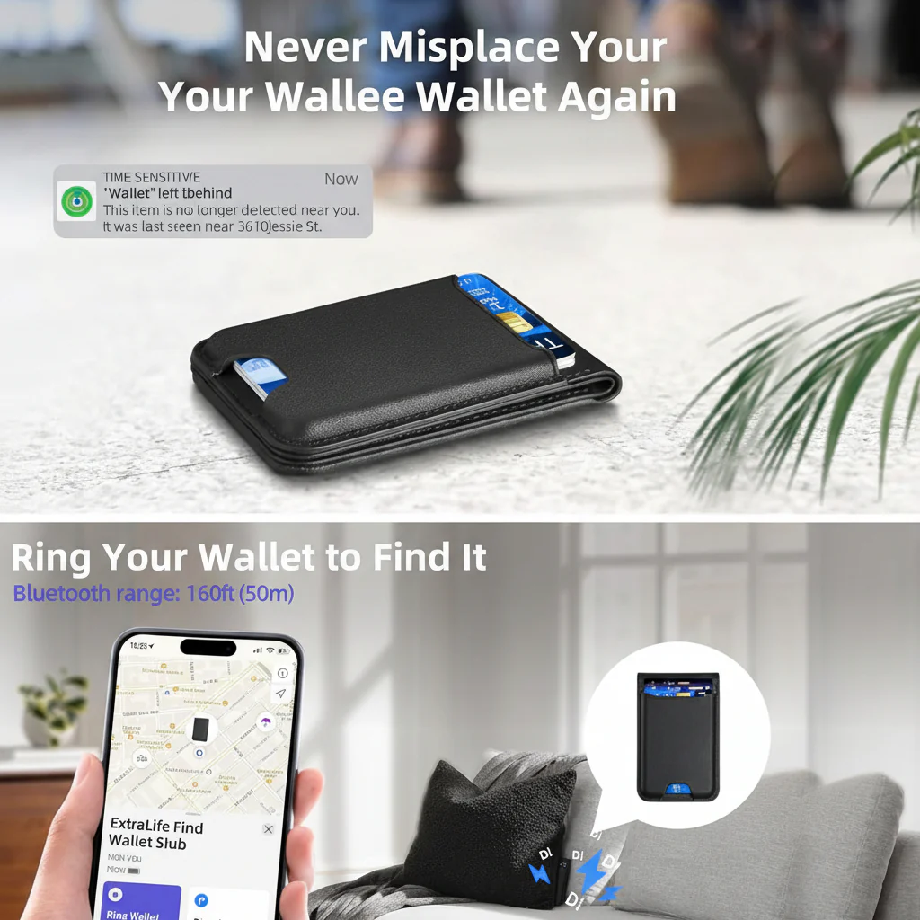 Phone Wallet Magnetic Stand Find My Tracking Card Holder