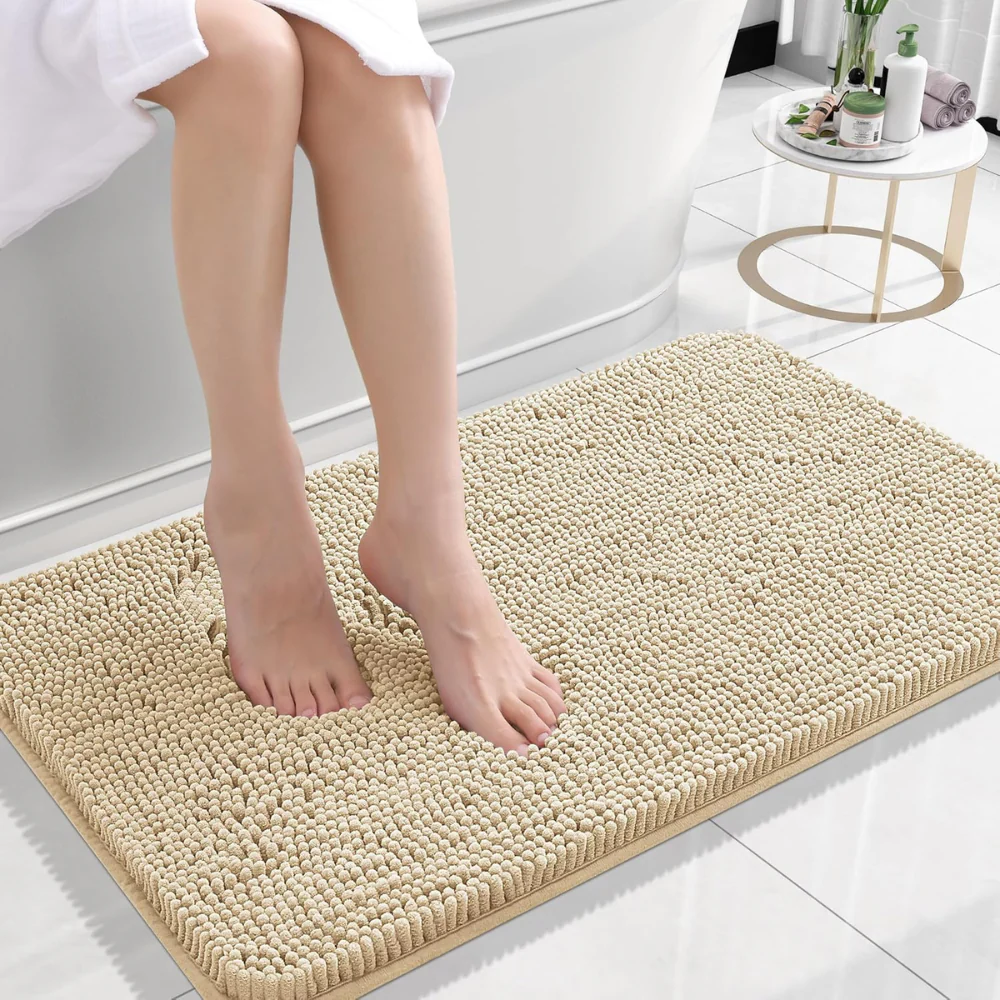 Bath Rug Chenille Non Slip Absorbent Bathroom Floor Mat