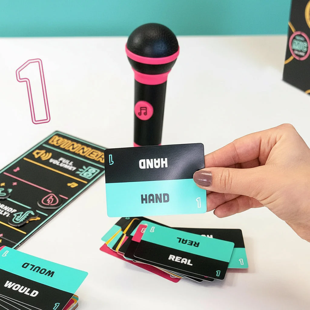 Party Game Karaoke Card Microphone Singing Challenge