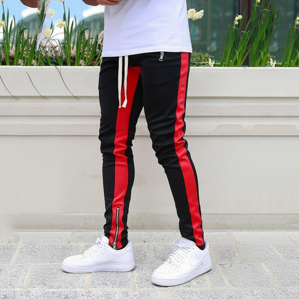 Joggers Men Slim Fit Side Stripe Athletic Sweatpants
