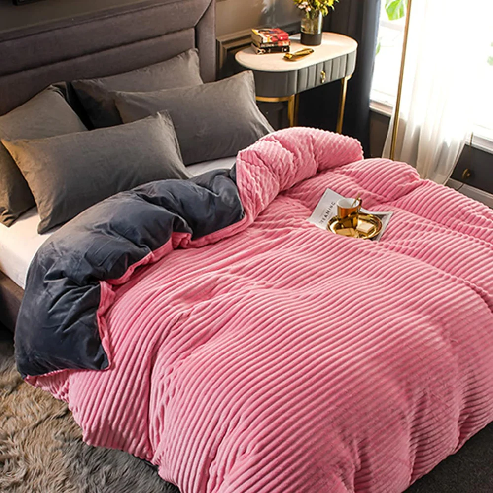 edding Duvet Cover Set Plush-Style Winter Bedspread Design