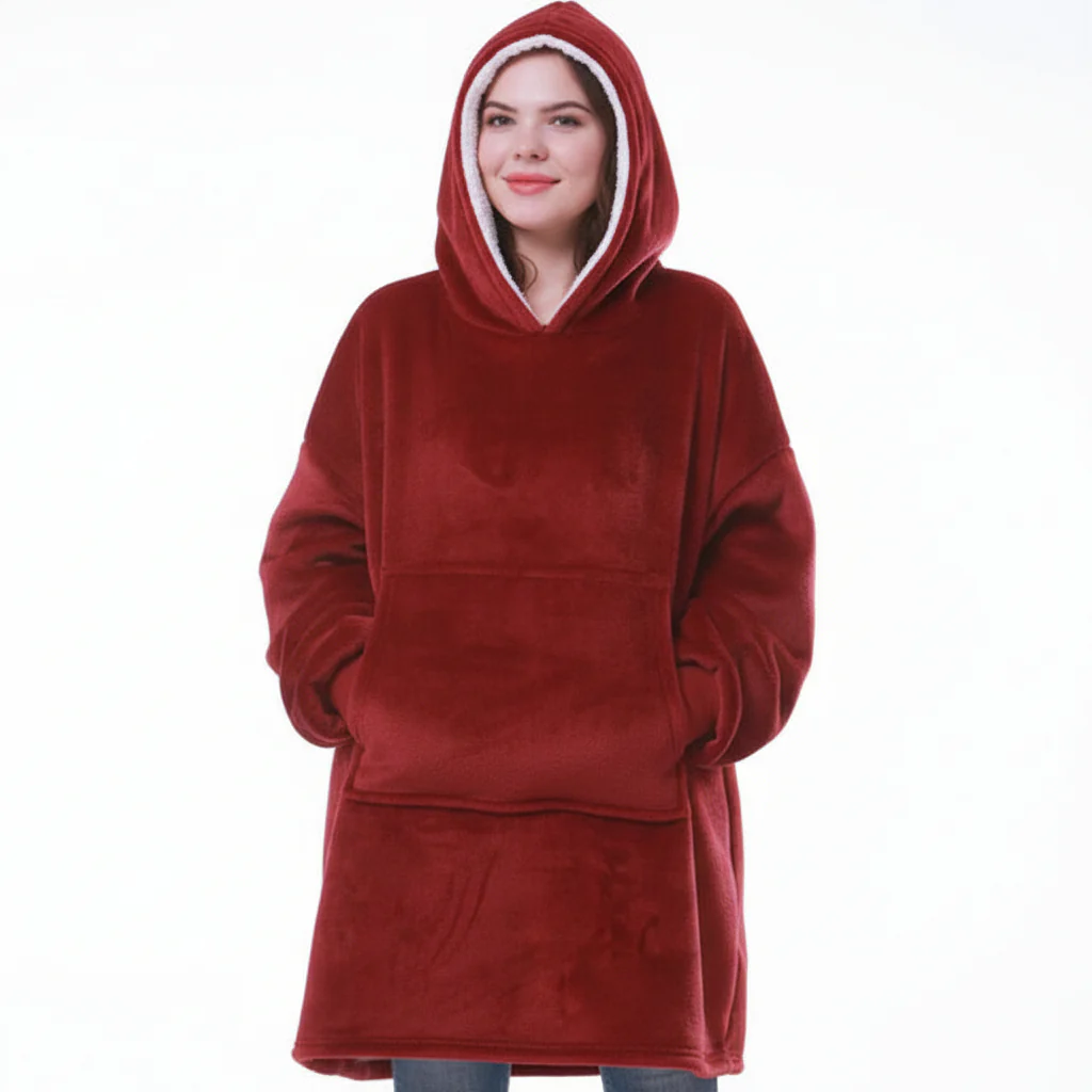 Wearable  Cozy Blanket Hooded Thick Warm Blanket