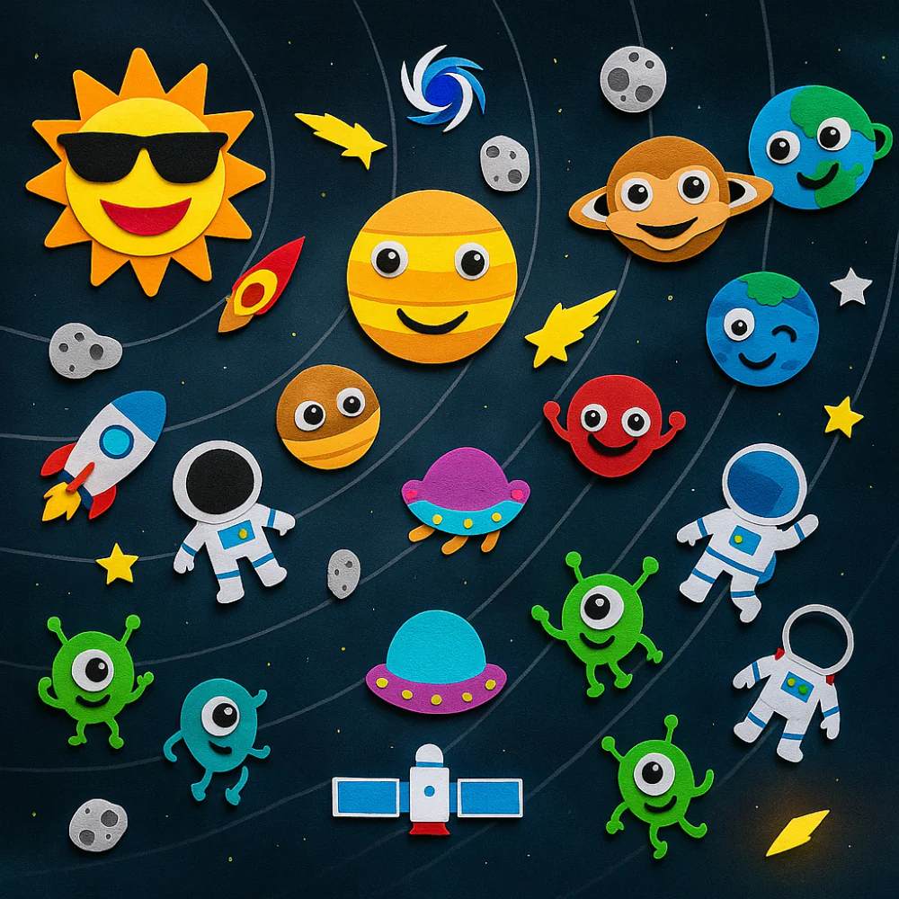 Wall Art Felt Board Interactive Kids Learning Display